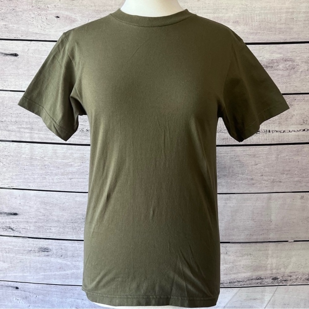 Alstyle Apparel & Activewear Classic Olive Green Crew Neck‎ T-Shirt Womens Small